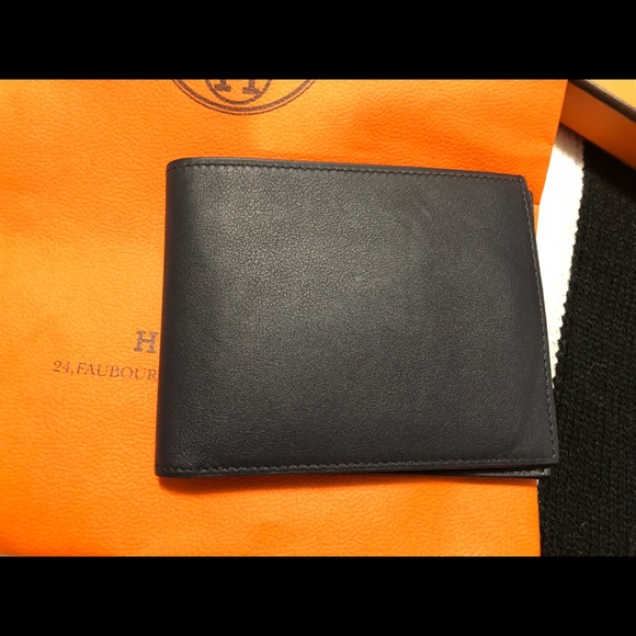 Hermes Bags Herms Mens Wallet Navy Blue Poshmark
